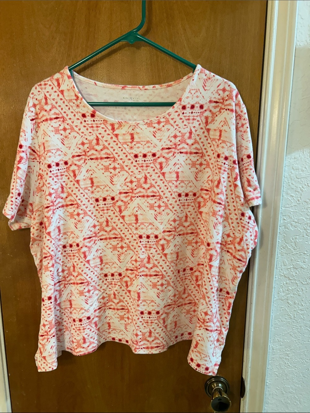Women’s Cotton Patterned Short Sleeve Top. 2X Like new